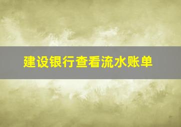 建设银行查看流水账单