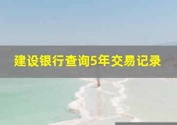 建设银行查询5年交易记录