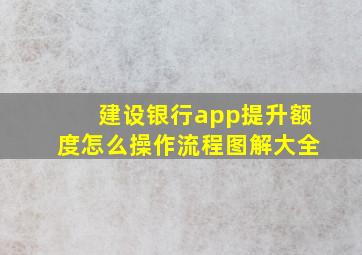 建设银行app提升额度怎么操作流程图解大全