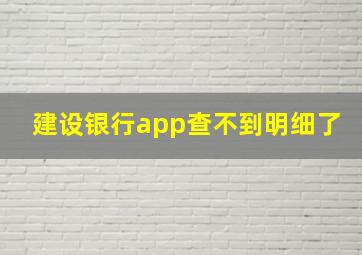 建设银行app查不到明细了