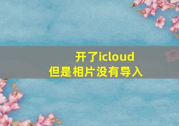 开了icloud但是相片没有导入