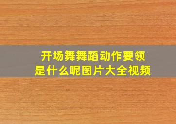 开场舞舞蹈动作要领是什么呢图片大全视频