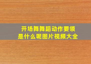 开场舞舞蹈动作要领是什么呢图片视频大全