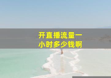 开直播流量一小时多少钱啊