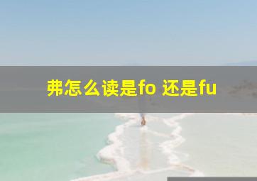 弗怎么读是fo 还是fu