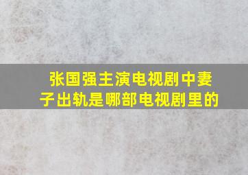 张国强主演电视剧中妻子出轨是哪部电视剧里的