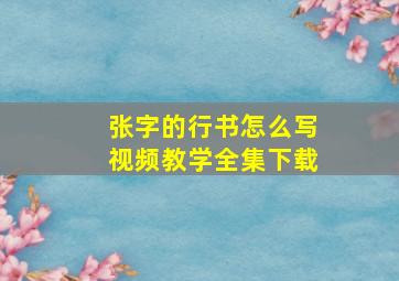 张字的行书怎么写视频教学全集下载