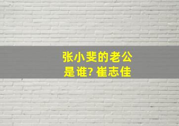 张小斐的老公是谁? 崔志佳