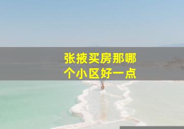 张掖买房那哪个小区好一点