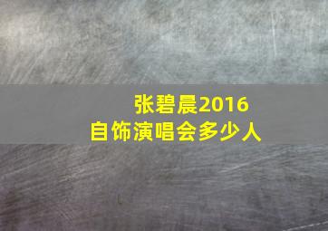 张碧晨2016自饰演唱会多少人