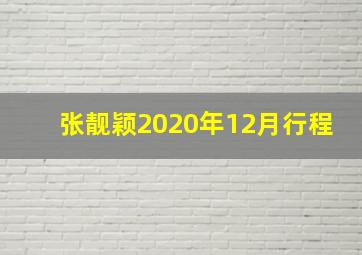 张靓颖2020年12月行程