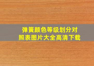 弹簧颜色等级划分对照表图片大全高清下载