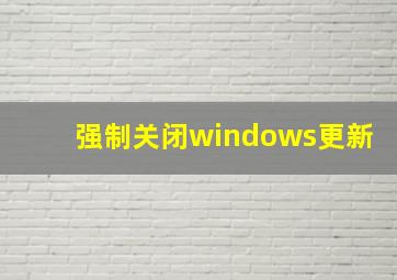 强制关闭windows更新