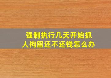 强制执行几天开始抓人拘留还不还钱怎么办