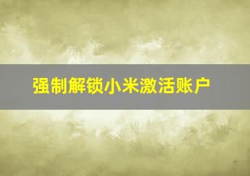 强制解锁小米激活账户