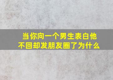 当你向一个男生表白他不回却发朋友圈了为什么