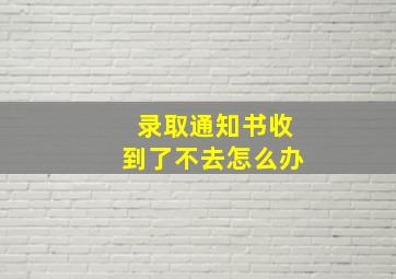 录取通知书收到了不去怎么办