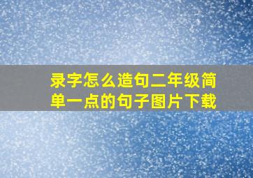 录字怎么造句二年级简单一点的句子图片下载