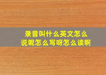 录音叫什么英文怎么说呢怎么写呀怎么读啊