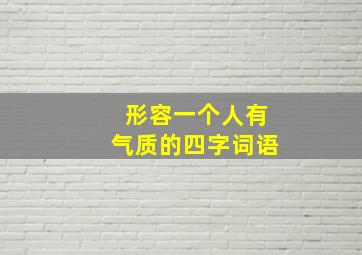 形容一个人有气质的四字词语