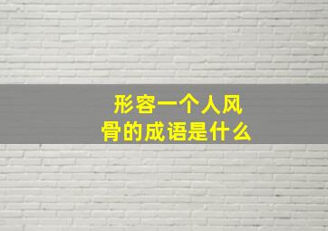 形容一个人风骨的成语是什么