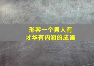 形容一个男人有才华有内涵的成语