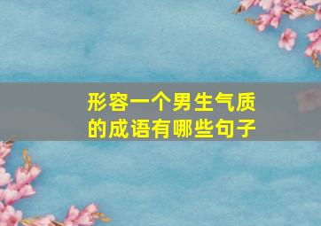 形容一个男生气质的成语有哪些句子