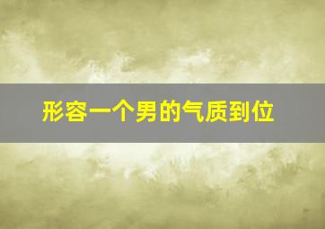 形容一个男的气质到位