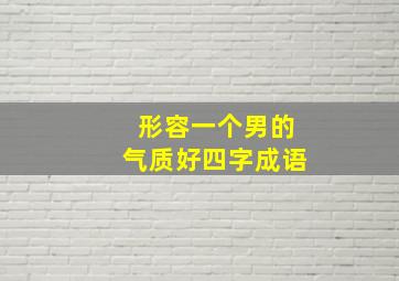 形容一个男的气质好四字成语