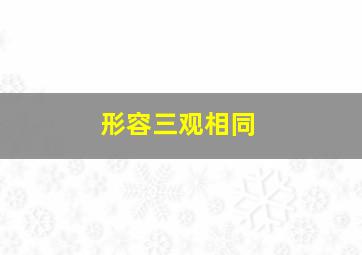 形容三观相同