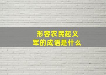 形容农民起义军的成语是什么