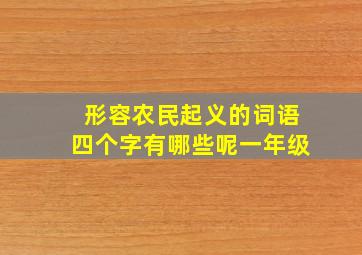 形容农民起义的词语四个字有哪些呢一年级