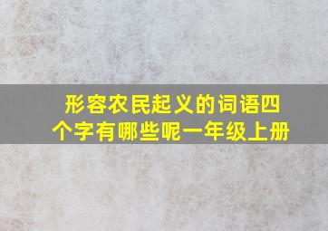 形容农民起义的词语四个字有哪些呢一年级上册