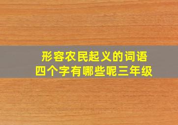 形容农民起义的词语四个字有哪些呢三年级