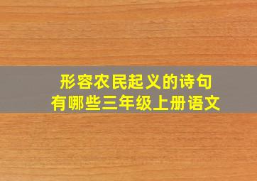 形容农民起义的诗句有哪些三年级上册语文