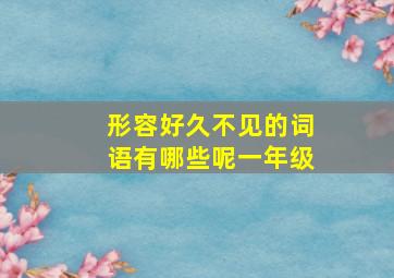 形容好久不见的词语有哪些呢一年级