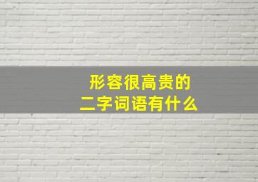 形容很高贵的二字词语有什么