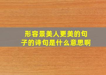 形容景美人更美的句子的诗句是什么意思啊