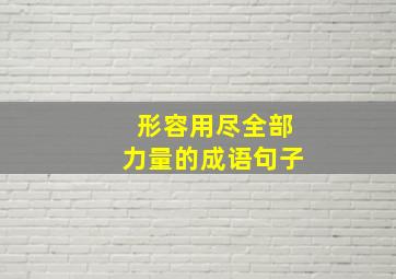 形容用尽全部力量的成语句子