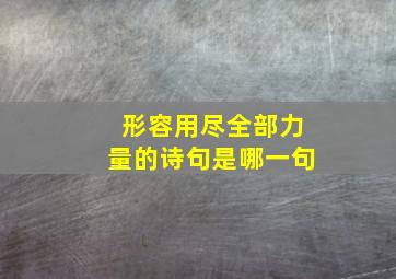 形容用尽全部力量的诗句是哪一句