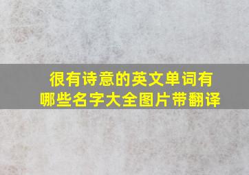 很有诗意的英文单词有哪些名字大全图片带翻译