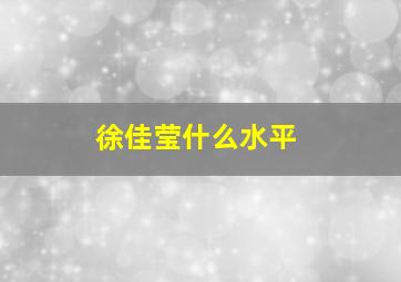 徐佳莹什么水平