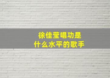 徐佳莹唱功是什么水平的歌手