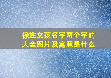 徐姓女孩名字两个字的大全图片及寓意是什么