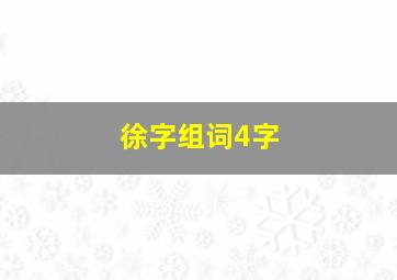 徐字组词4字