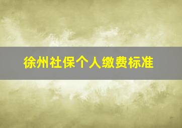 徐州社保个人缴费标准