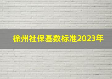 徐州社保基数标准2023年