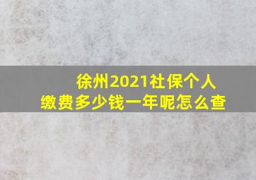 徐州2021社保个人缴费多少钱一年呢怎么查