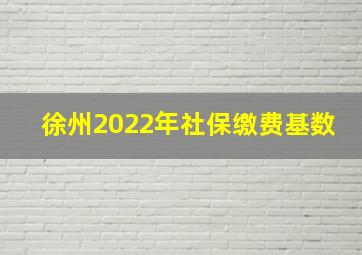 徐州2022年社保缴费基数