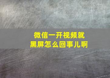 微信一开视频就黑屏怎么回事儿啊